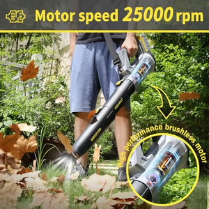 Cordless Leaf Blower 500 CFM 2 x 21V 4.0Ah Battery Charger Turbo Technology Patio Lawn Care Yard Garden Cleaning Adjustable