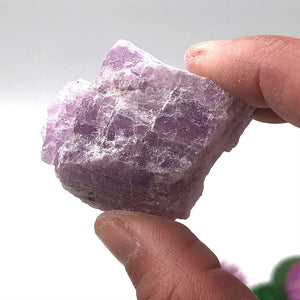 Natural Stone Raw Kunzite Purple Spodumene Rough Quartz Crystals Specimen Mineral Healing Reiki Home Garden Decoration Gemstone