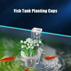 Fish Tank Planting Cups Hydroponic Support Basket Water Grass Aquatic Plant Holder Wall Hanging Flower Pots Aquarium Accessories