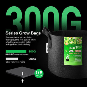 Grow Bags Heavy Duty Thickened Non-woven Fabric Pots with Handle Indoor/Outdoor Garden Grow Kits 1/2/3/5/7/10/20/30 Gallon