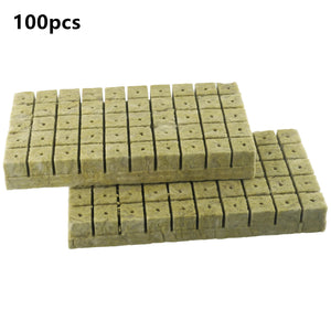 50/100Pcs Stonewool Hydroponic Grow Media Cubes Plant Cubes Soilless Substrate Rock Wool Plug Nursery Block