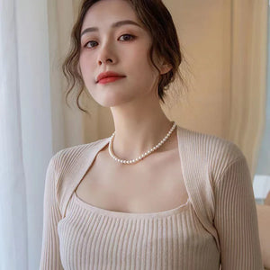 SUMENG 2024 New Beads Neck Chain Kpop Pearl Choker Necklace Gold Color Goth Chocker Fashion Jewelry Collar For Women Girl Gifts