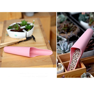 1pc Mini Plastic Digging Bucket Shovel Potted Cultivation Cylinder Mini Plant Soil Spade Shovel Gardening Tools Japanese Style