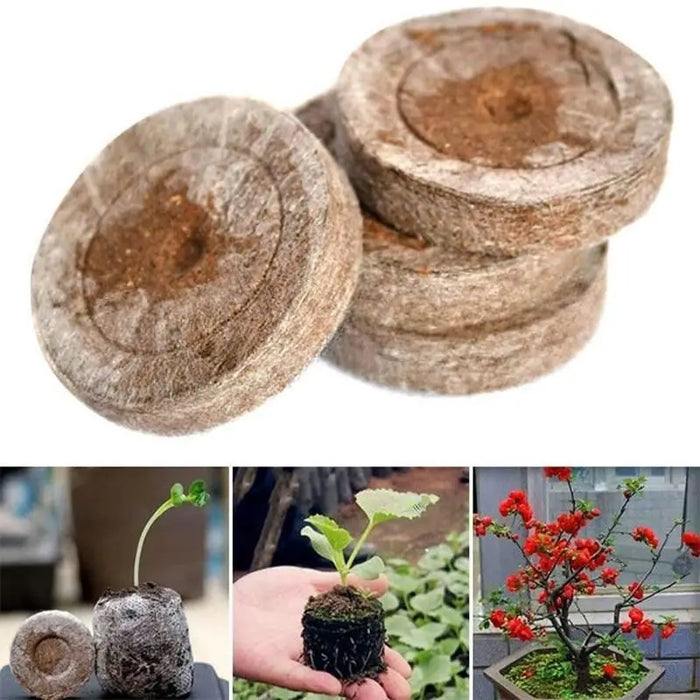 30/50pcs Nursery Nutrition Block 30mm Jiffy Peat Pellets Seedling Soil Block Maker Starting Plugs Seeds Starter Garden Supplies