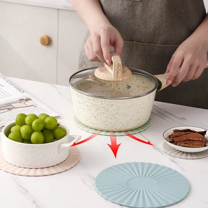 Round Heat Resistant Pot Pan Silicone Mat Non-Slip Cup Coasters Table Placemat Tea Protection Pad Kitchen Gadgets Accessories