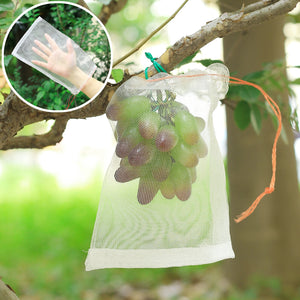 Fruit Protection Bag Anti-Bird Mesh Pest Control Device Grow Gardening Strawberry Grape Drawstring Bag Mesh Pouch 10/20/50PCS