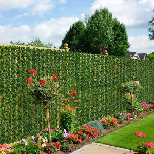 100/300cm artificial green ivy hedge fence panel artificial ivy leaves outdoor home garden balcony fence screen turf decoration