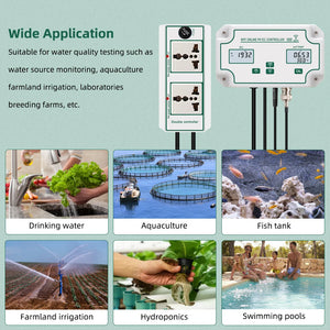 Yieryi WIFI Online PH EC Meter Conductivity Temp Water Quality Tester Controller for Aquarium Soilless Cultivation Hydroponics