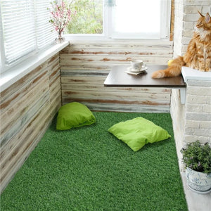 27PCS Artificial Grass Tile Flooring Decor, Green, 12" X 12"Interlocking Turf Tile Artificial Grass Decor