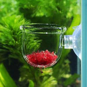 Acrylic Plant Cup Aquatic Quarium Feeding Cup Elegant Appear Hanging Glass Crystal Feed Pot Water Fish Tank Home Garden Decor