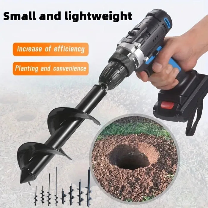 Spiral rod garden planting, planting flowers and plants digging hole drill bit loose soil alloy ground drill bit short rod