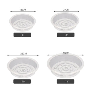 5PCS Round FlowerPot Tray for Indoor Plant Bonsai Drip Saucers Garden PP Plastic Transparency Planter Mat Reusable Pot Water Pan