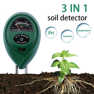 3 In1 Moisture Sunlight PH Meter Soil Water Acidity Humidity Light PH Test Garden Plant Flowers Moist Tester PH Monitor Detector