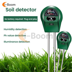 3 in 1 Soil PH Meter Flower Pot Hygrometer Soil Tester Plants Growth Moisture Light Intensity Meter Instrument Garden Plant Too