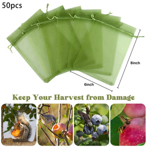 Fruit Protection Bags Organza Pest Control Anti-Bird Garden Netting Bags Grapes Mesh Bag Plante Vegetable Grow Bags 50pcs