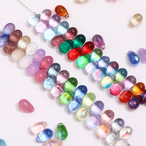 6x9mm Water Drop Shape Czech Glass Beads Crystal Loose Beads For DIY Jewelry Making Crafts Necklace Bracelet Charm Accessories