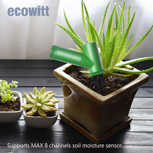 ECOWITT WH51 Soil Moisture Meter, Soil Tester, 8-Channel Garden Plant Water Monitor Tester - Sensor Only, Can't Be Used Alone