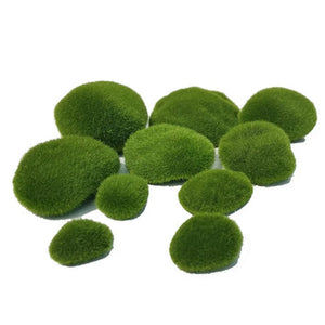 New 10PCS/set 4 Sizes  Artificial Moss Rocks Decorative, Green Moss Balls,for Floral Arrangements Gardens and Crafting Promotion