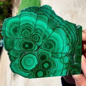 Quality Natural Green Malachite Slices Polished Mineral Specimens Rough Quartz Crystal Sheeting Healing Stone Garden Decor 1pc