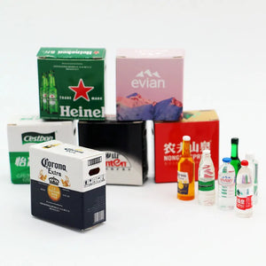 Mini Box Dollhouse Simulation Mineral Water Miniature Items Beer Set Drink OB11 Dolls House Accessories Supermarket Store Toys