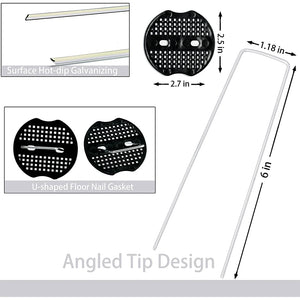 Landscape Staples and Gaskets Galvanized Steel Garden with Black Pads Pins Turf for Securing Weed Barrier Fabric Artificial