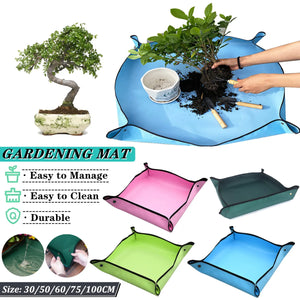 50-100CM Waterproof Gardening Planting Mat PVC Plant Repotting Mat Foldable Gardening Potting Pad Flower Pots Transplanting Mats