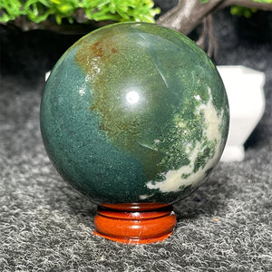 More Than 60mm Natural Water Grass Agate Energy Gem Sphere Healing Aura Meditation Crystal Ball Garden Aquarium Home Decoration