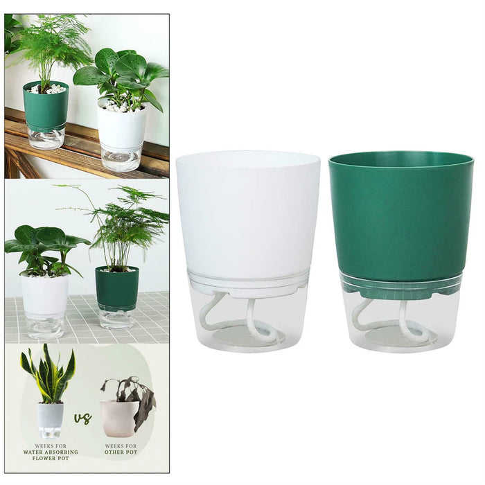 Self Watering Plant Pots Lazy Hydroponic Water Absorbing Flower Pot Succulent Plant Flowerpot Garden Modern Decorative Pot