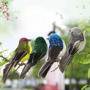 2Pcs Artificial Birds Lifelike Parrot Model Garden Lawn Yard Ornaments Landscape Fake Feather Birds Figurines Home Decor