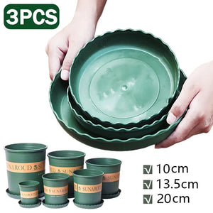 3/1Pcs Plastic Flower Plant Pot Tray Garden Round Saucers Base Stand Trays Reusable Water Drip Mat Indoor for Gardening Supplies