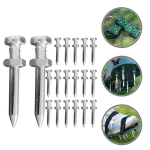 26 Pcs Garden Grass Scarifier Nails Lawn Care Equipment Aerator Shoe Stake Ventilation Peg Spike Metal Tools Shoes