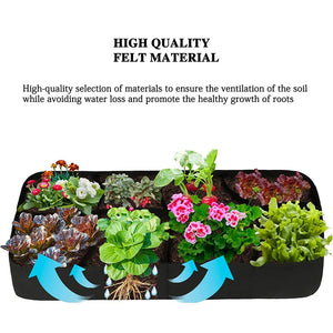 Felt Multi-grid Rectangular Planting Bag Vegetable Split Planting Bag Green Growing Garden Flowerpot Beautiful Planting Bag