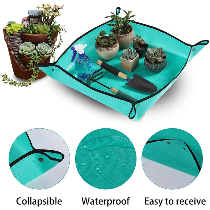 Gardening Planting Mat PE Plant Repotting Mat, Foldable Waterproof Gardening Potting Pad Flower Pots Transplanting Mats