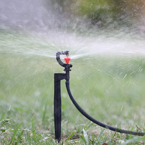 5pcs 360° Rotating Micro Watering Irrigation Sprinkler Sprayer with 21cm Stake 1/4" Barb Connector Lawn Farm Greenhouse Plant