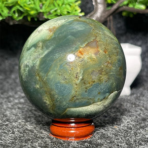 More Than 60mm Natural Water Grass Agate Energy Gem Sphere Healing Aura Meditation Crystal Ball Garden Aquarium Home Decoration