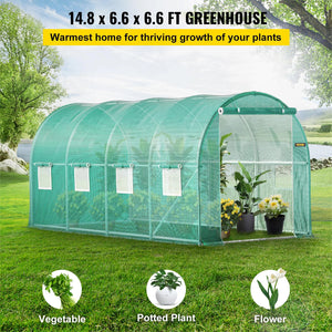 VEVOR Walk-in Tunnel Greenhouse Portable Green Plant Hot House with Galvanized Frame & Waterproof Cover Protect Gardening Plants