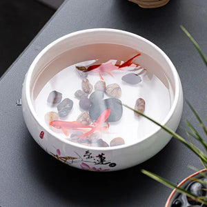 Ceramic Extra Large Purple Sand Zen Tea Wash Pen Set Accessories Hydroponic Bowl Lotus Pot Copper Money Grass Special Flower