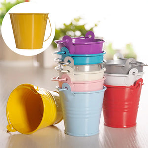 3 Size Mini Metal Bucket Wedding Decoration Candy Box Flower Pot Table Decor Birthday Party Decoration Kids Baby Shower Supplies