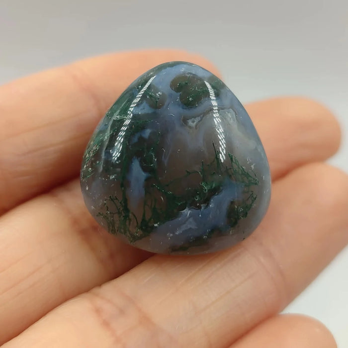 1pc Natural Moss Agate Irregular Shape Tumbled Stones Polished Quartz Crystal Healing Energy Mineral Home Garden Decoration