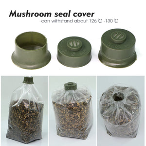 20pcs Mushroom Grow Bag Cap Ring for Agaric Spawn Culture Planting Pouch Cultivating Edible Fungus Sealing Cotton Filter Covers