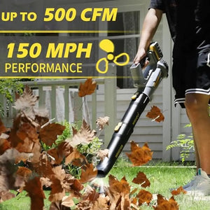 Cordless Leaf Blower 500 CFM 2 x 21V 4.0Ah Battery Charger Turbo Technology Patio Lawn Care Yard Garden Cleaning Adjustable