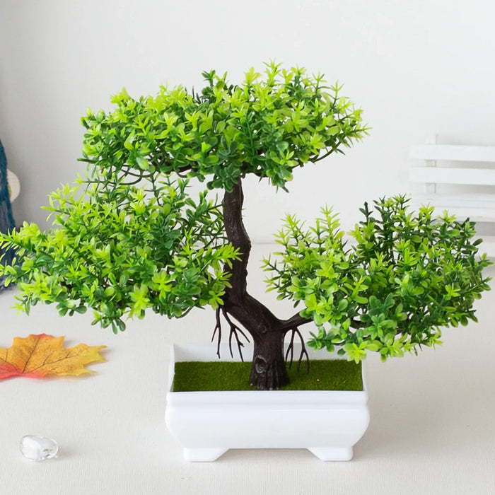 Artificial Plant Bonsai Plastic Small Tree Pot Fake Plant Flower Potted Ornaments for Home Room Table Garden Hotel Decoration