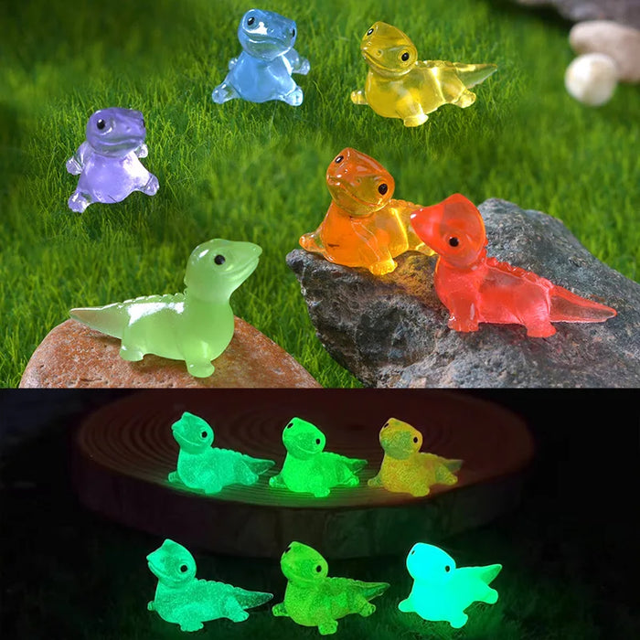 10/20/50Pcs Luminous lacertilian Figures Fairy Garden Micro Landscape Ornament Glowing in Dark Miniature DIY Flower Potted Decor