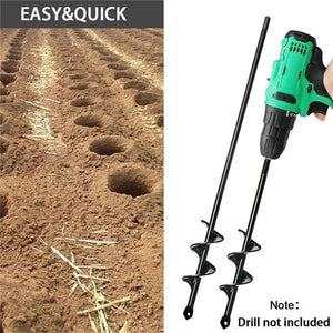 Drill Head for Digging Hole for Garden Planting Farm Agricultural Spiral Drill Bit Loose Soil Alloy Ground Drill Short Rod Plant