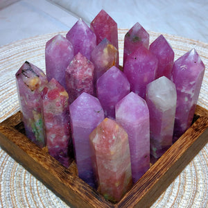 Natural Crystals Pink Green Tourmaline Flash Tower Garden Decorations Rare Torch Prismatic Mineral Energy Gemstones