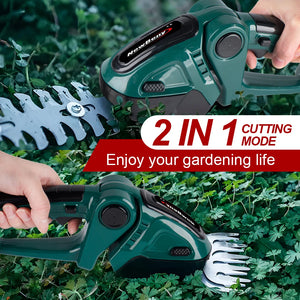 24V 2 in 1 Electric Hedge Trimmer Cordless Portable High Power Household Lawn Mower Rechargeable Pruner Weeding Garden Tools