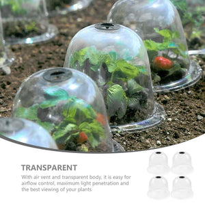 4 Pcs Garden Cloche Outdoor Flower Pot Bell Shaped Dome Plants Cloches Protector Plastic Cover Pots