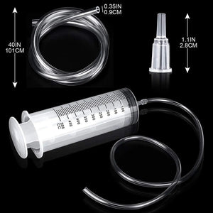 500ML Large Capacity Syringes with 1M Hose Tube for Pet Feeding Measuring Pump Hydroponics Nutrient Big Syringe Car Repair Tools