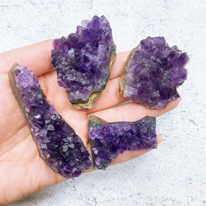 Natural Raw Amethyst Geode Cluster Purple Crystal Quartz Stone Crystal ore Wand Healing Mineral Rock Office Home garden Decor