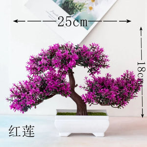 1pcs Artificial Plants Bonsai Small Tree Fake Plant Flower Potted Ornaments for Home Hotel Room Table Decoration Garden Decor